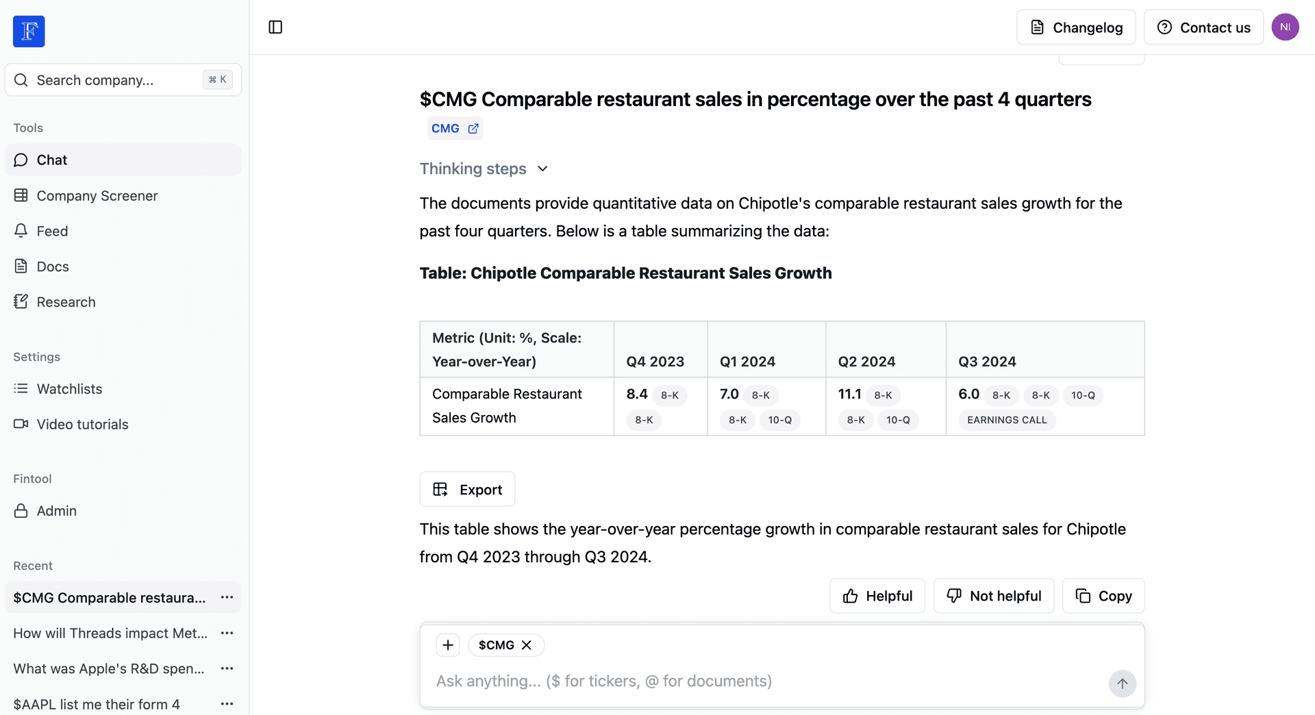 Fintool Detailed Revenue Analysis