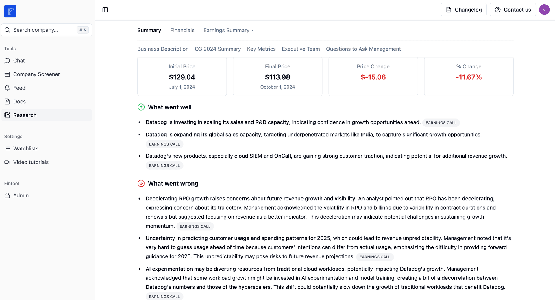 Equity Research - Earnings