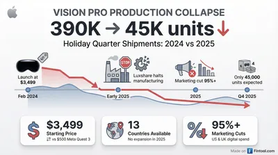 Apple Vision Pro Production Halted as Sales Collapse—Only 45,000 Units Expected in Holiday Quarter