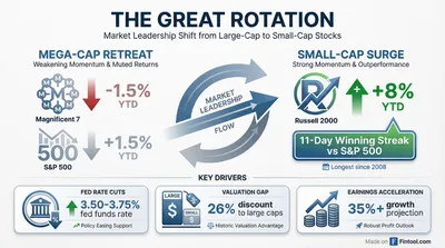 The Great Rotation: Russell 2000 Posts Longest Winning Streak Since 2008 as Wall Street Dumps Magnificent Seven