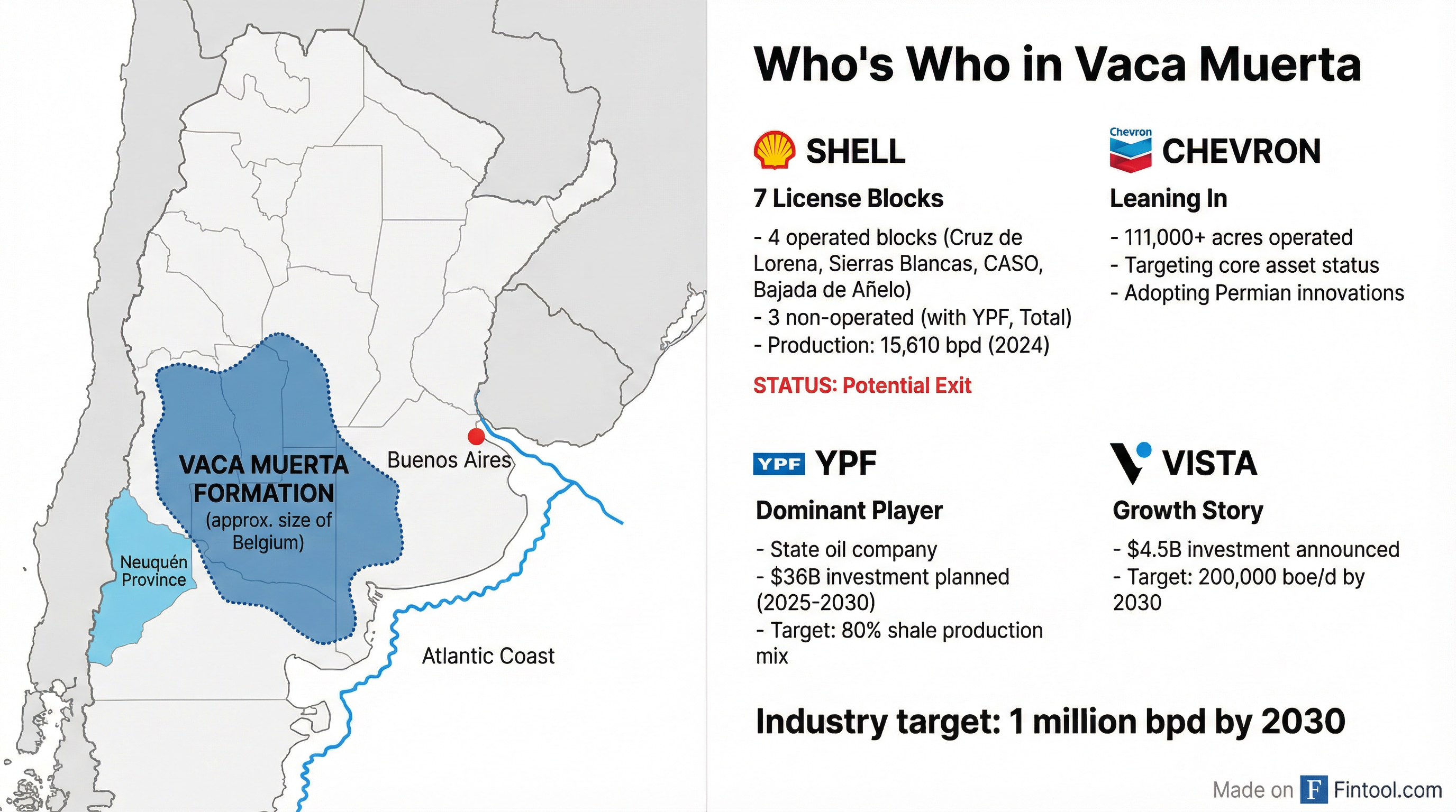 Vaca Muerta Players Map